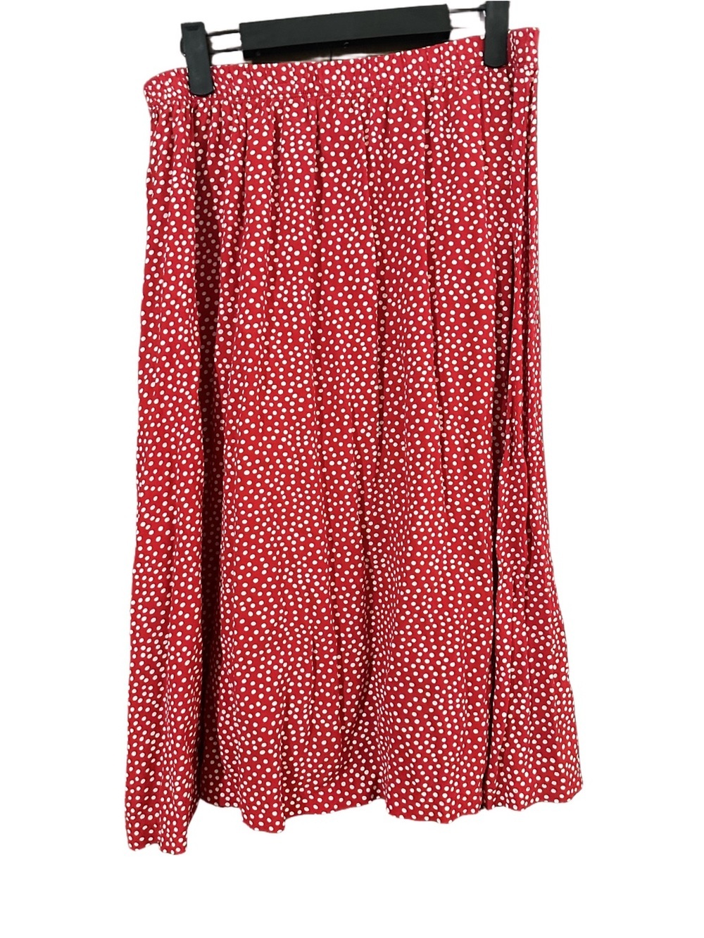 Jodi California Retro Red Polka Midi Skirt with Elastic Waist Size Medium
